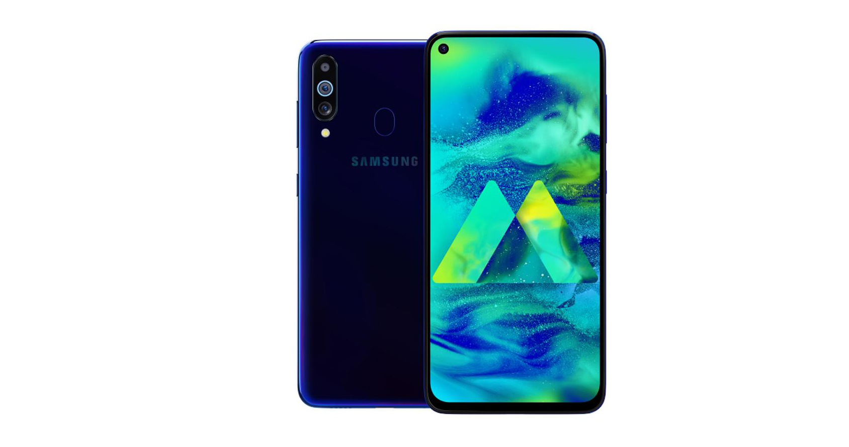 Lộ ảnh render Samsung Galaxy M40, xác nhận có màn hình đục lỗ, 3 camera sau