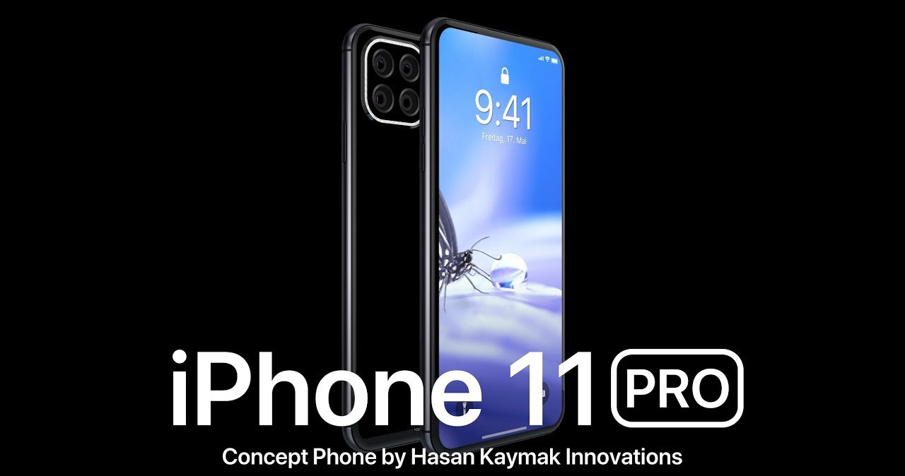 Tròn mắt trước concept iPhone 11 Pro với 4 camera sau hình vuông, camera selfie “thò thụt” độc đáo