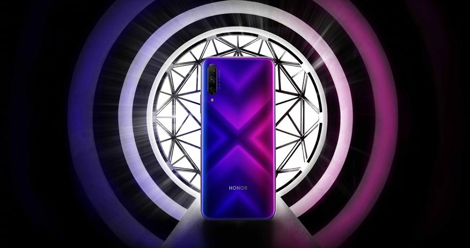 Honor 9X lộ ảnh quảng cáo chính thức, xác nhận thiết kế màu gradient ấn tượng, 3 camera sau