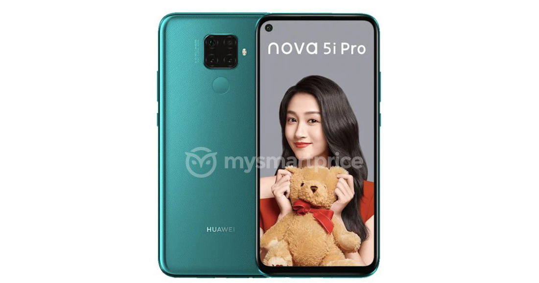 Huawei Nova 5i Pro lộ ảnh quảng cáo, xác nhận có màn hình đục lỗ, 4 camera sau hình vuông và 3 tùy chọn màu sắc đẹp mắt