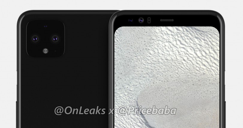 Rò rỉ render Google Pixel 4 XL: Thiết kế 3 camera sau hình vuông như iPhone XI, viền bezel vẫn còn dày