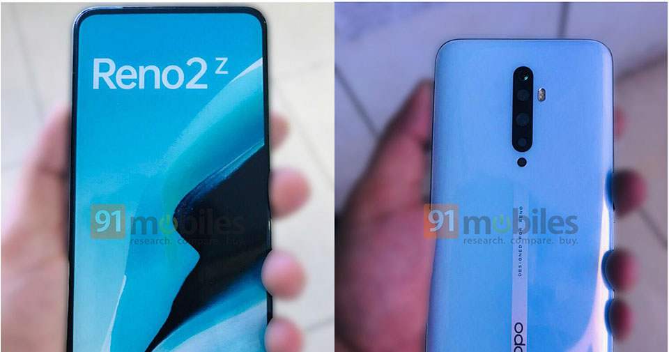 OPPO Reno 2Z lần đầu lộ diện với màn hình hoàn toàn không viền, 4 camera sau xếp dọc