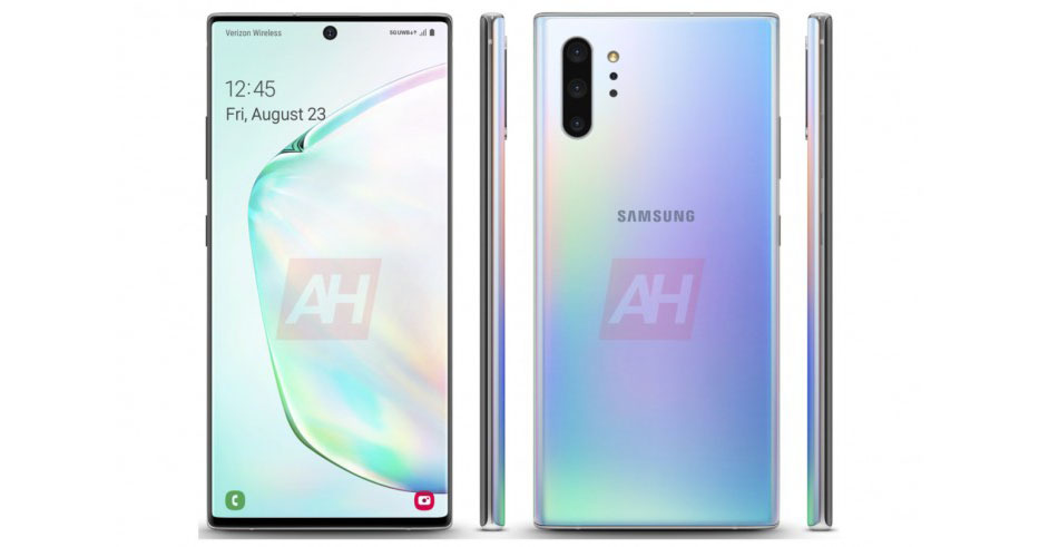 Samsung Galaxy Note 10+ 5G rò rỉ ảnh render chính thức, phát hành 23 tháng 8