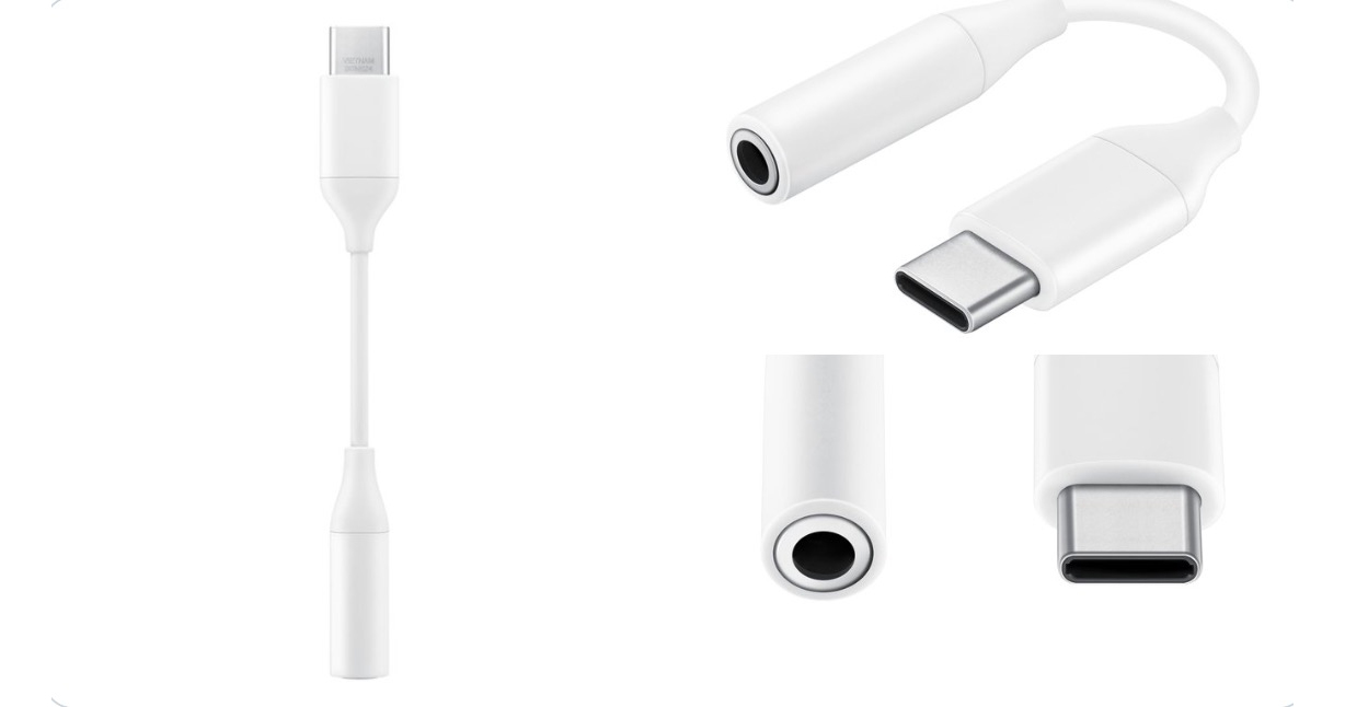 Hình ảnh cáp chuyển USB-C sang 3.5mm được tặng kèm theo hộp của Galaxy Note 10