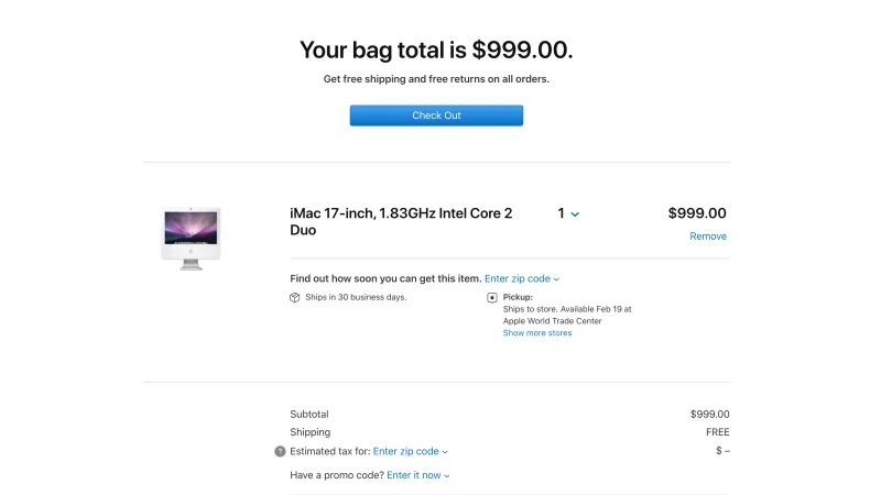 Apple vẫn bán iMac 2006 với có giá 1000 USD?