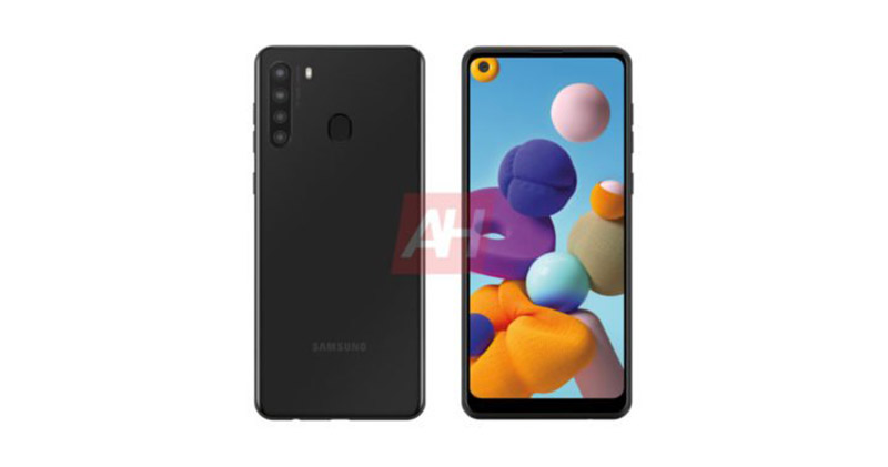 Galaxy A21 lộ ảnh render, xác nhận có màn hình “đục lỗ”, 4 camera sau