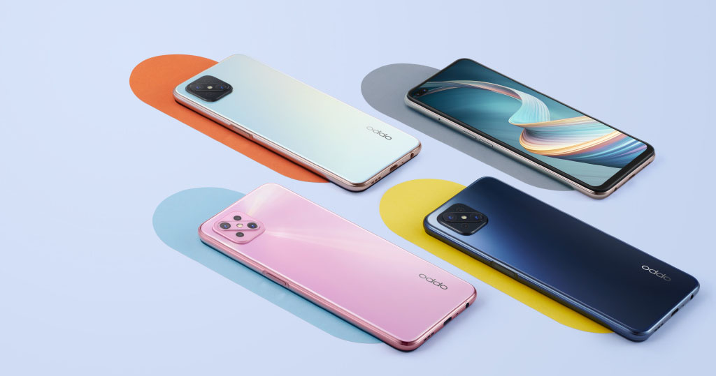OPPO A92s lộ ảnh render chính thức, xác nhận có 4 camera hình vuông, 3 tùy chọn màu bắt mắt