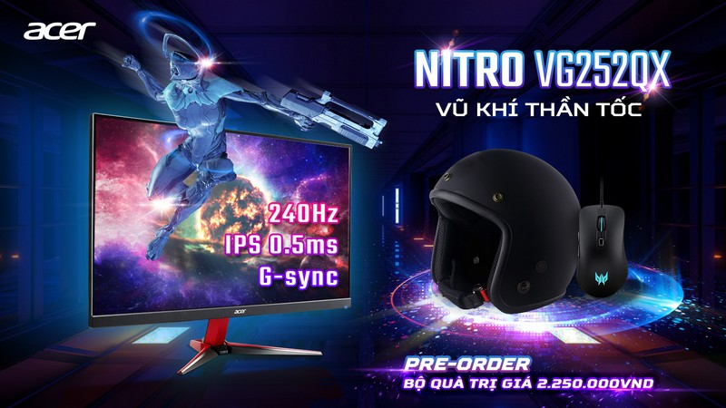 Lần đầu tiên tại VN, Acer giới thiệu màn hình gaming IPS tần số quét 240Hz, thời gian phản hồi 0.5ms