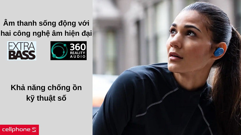 Tai nghe Sony WF-SP800N chất lượng cao, chống ồn, chuyên dụng tập luyện thể thao, lên kệ CellphoneS, đặt ngay nhận quà liền tay