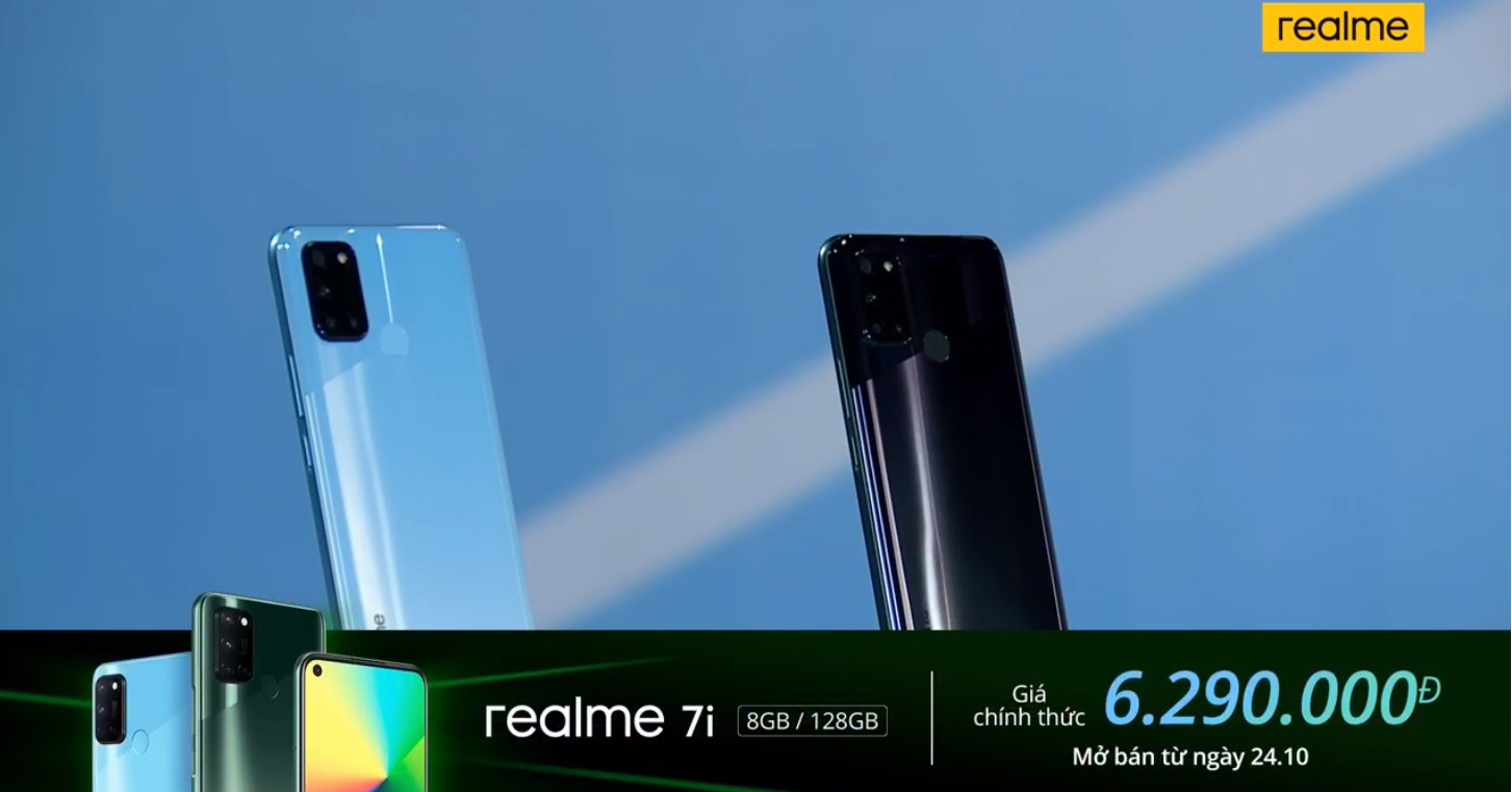 Realme 7i lên kệ thị trường Việt Nam giá 6.29 triệu đồng: RAM 8GB, pin 5.000 mAh, camera 64MP