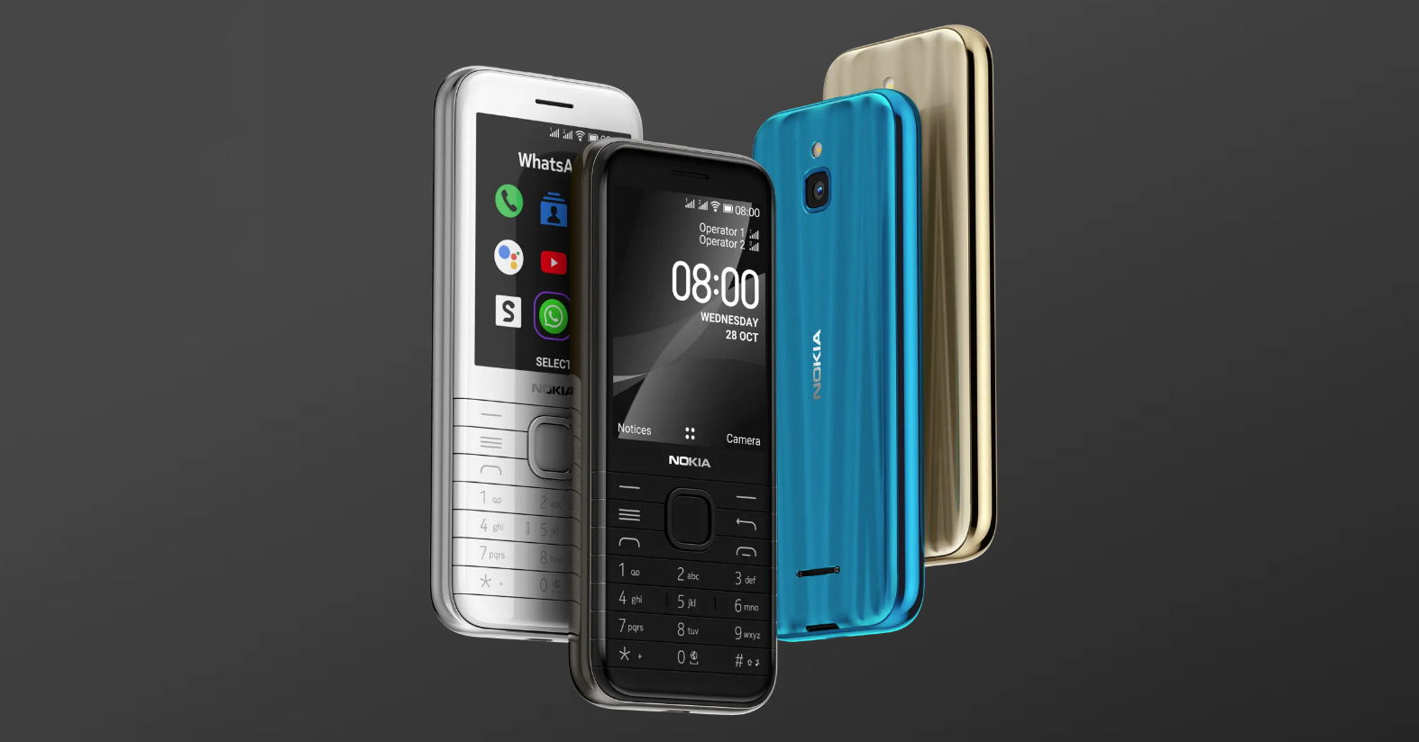 Nokia 8000 4G ra mắt: Thiết kế cao cấp, pin chờ 28 ngày, có thể phát Wi-Fi, giá 79 Euro