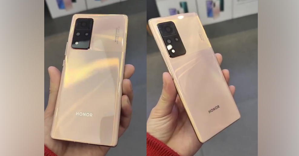 Honor V40 5G lộ video trên tay: Màn hình cong, cụm camera chữ nhật giống Vivo X50 Pro