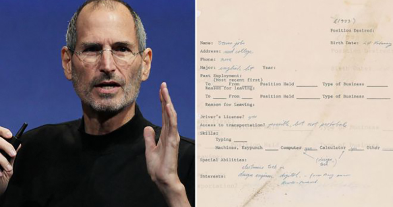 Đơn xin việc do cố CEO Apple Steve Jobs điền vào năm 1973 được bán với giá hơn 5 tỷ đồng