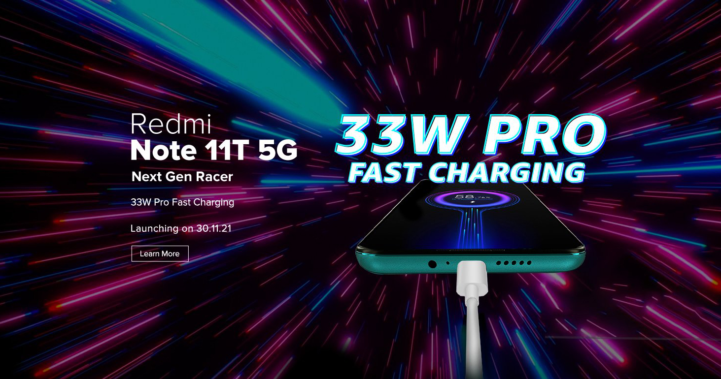 Redmi Note 11T lộ ảnh teaser mới, xác nhận dùng chip Dimensity 810 và sạc nhanh 33W