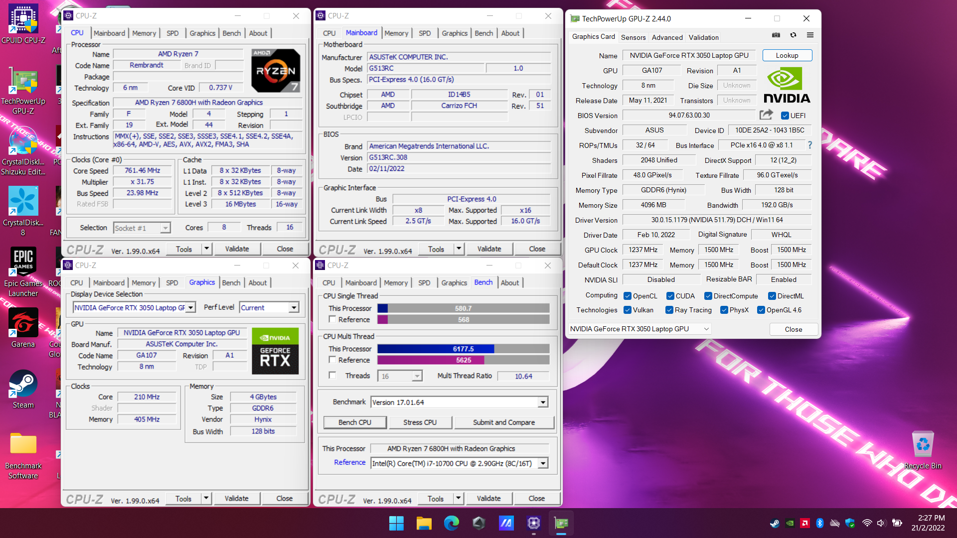 Trên tay ASUS ROG Strix G15 G513RC-HN090W Electro Punk: AMD Ryzen 7 ...
