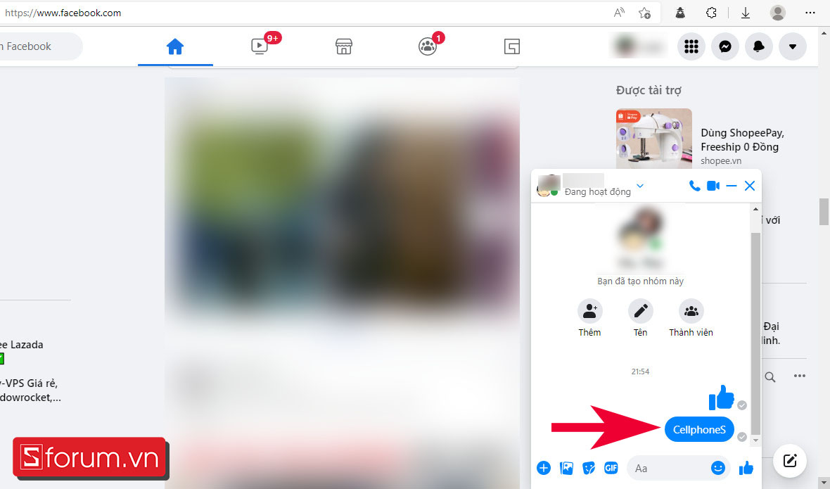 Cách tạo nhóm trên Messenger đối với máy tính - bước 3