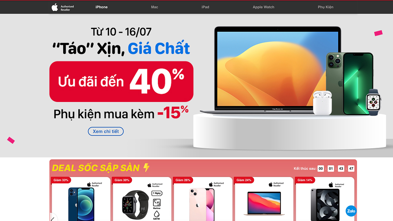 Tham gia Tuần lễ Apple - "Táo" xịn giá chất, iPhone giảm sốc 7 triệu, số lượng có hạn, đăng ký ngay!
