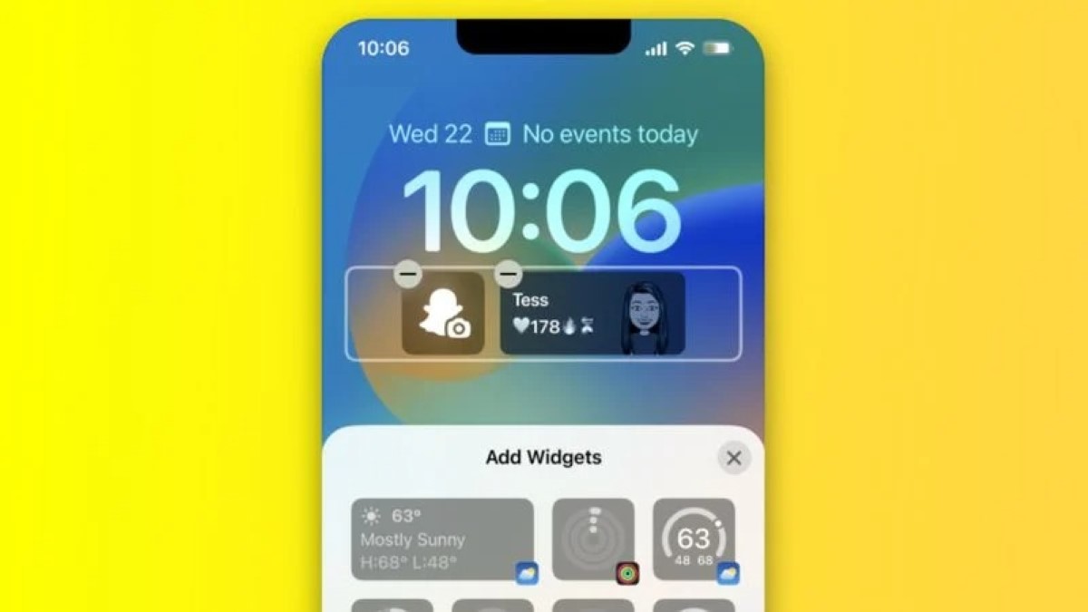 Snapchat trở thành ứng dụng phổ biến nhất để giới thiệu tiện ích trên màn hình khóa của iOS 16