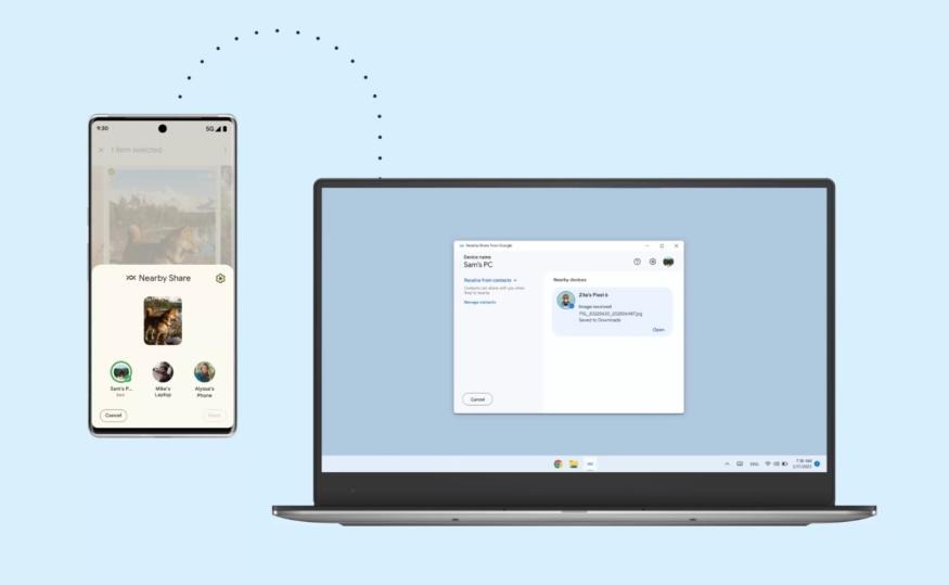 Google ra mắt ứng dụng Nearby Share cho máy tính Windows