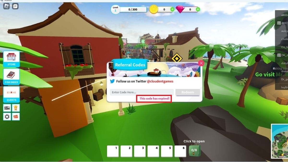 Full code Fishing Simulator update mới nhất 2024