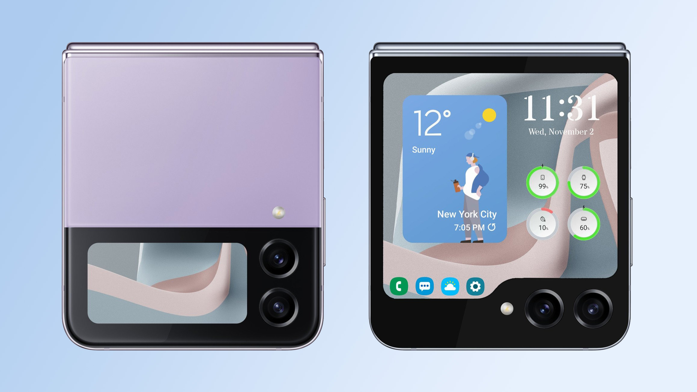 Galaxy Z Flip5 lộ ảnh chính thức: Màn hình phụ siêu lớn, không còn khe hở bản lề