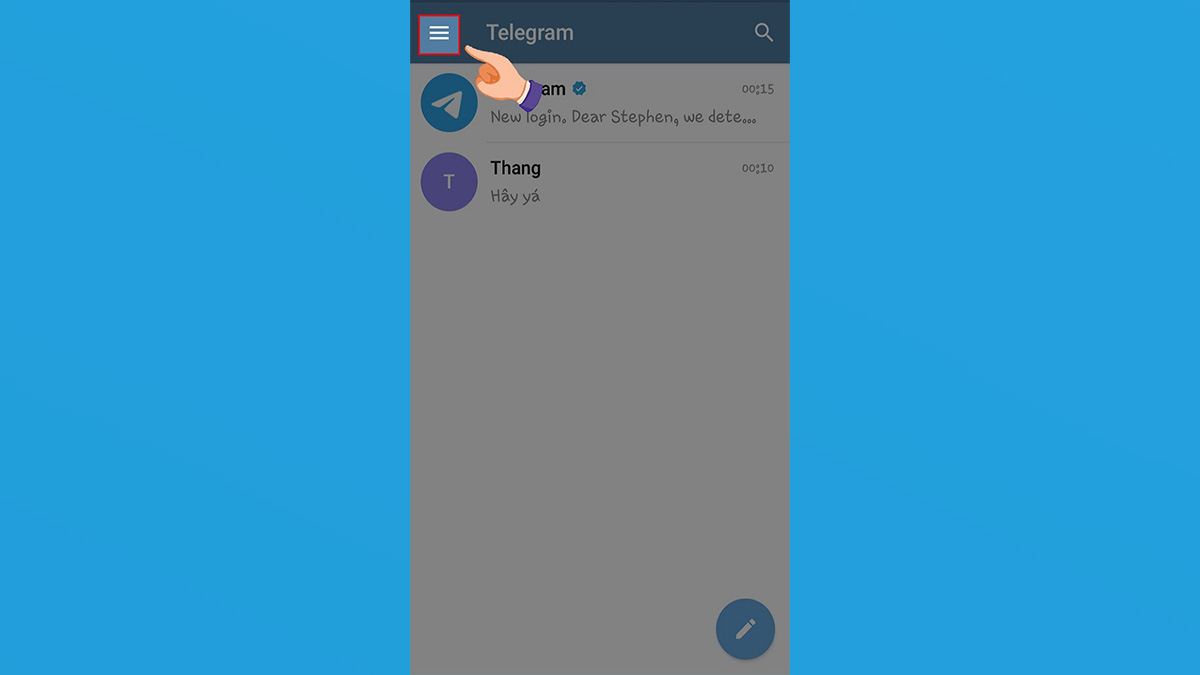 Cách tìm kiếm kết bạn trên Telegram bước 1