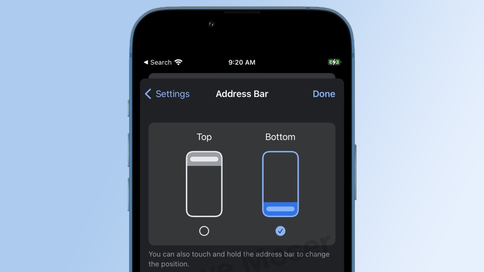 Chrome đang thử nghiệm thanh địa chỉ ở dưới cho iPhone
