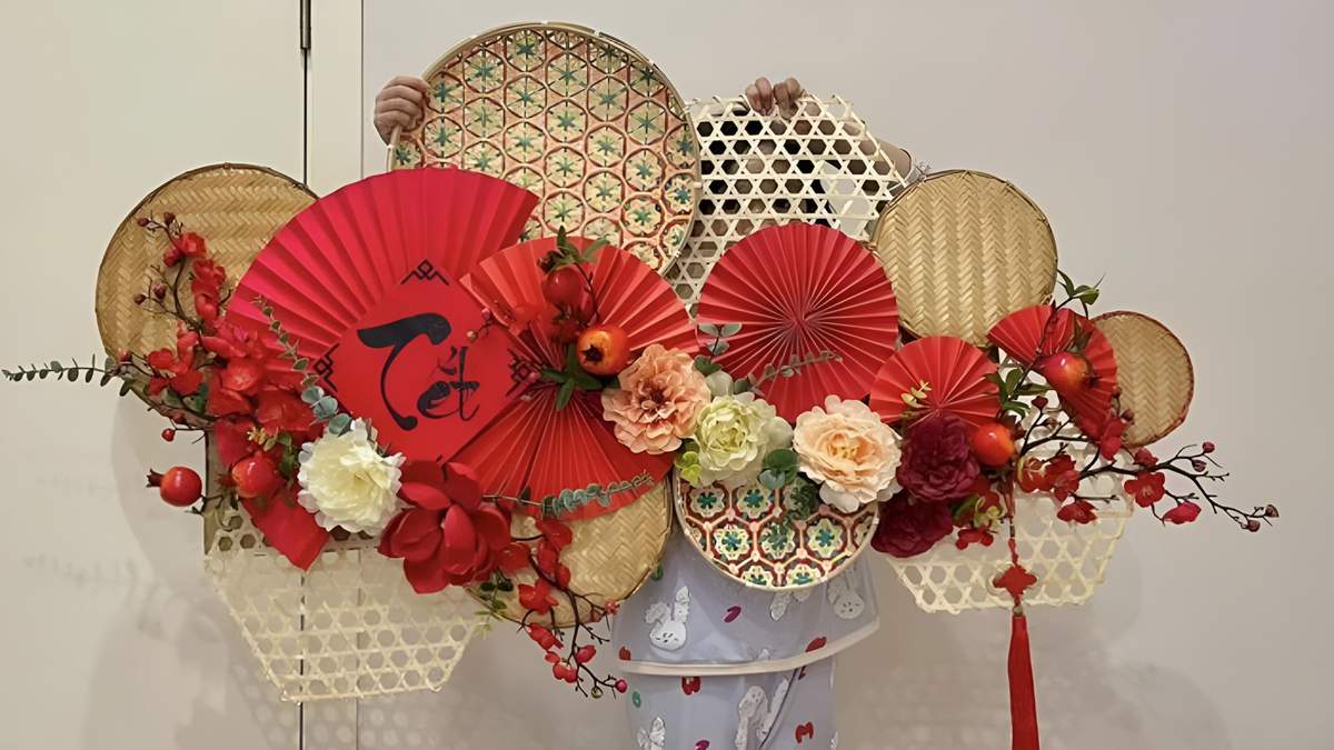 trang trí phòng khách ngày tết