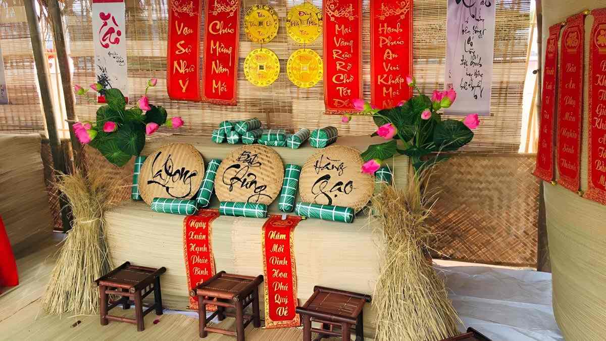 trang trí phòng khách ngày tết