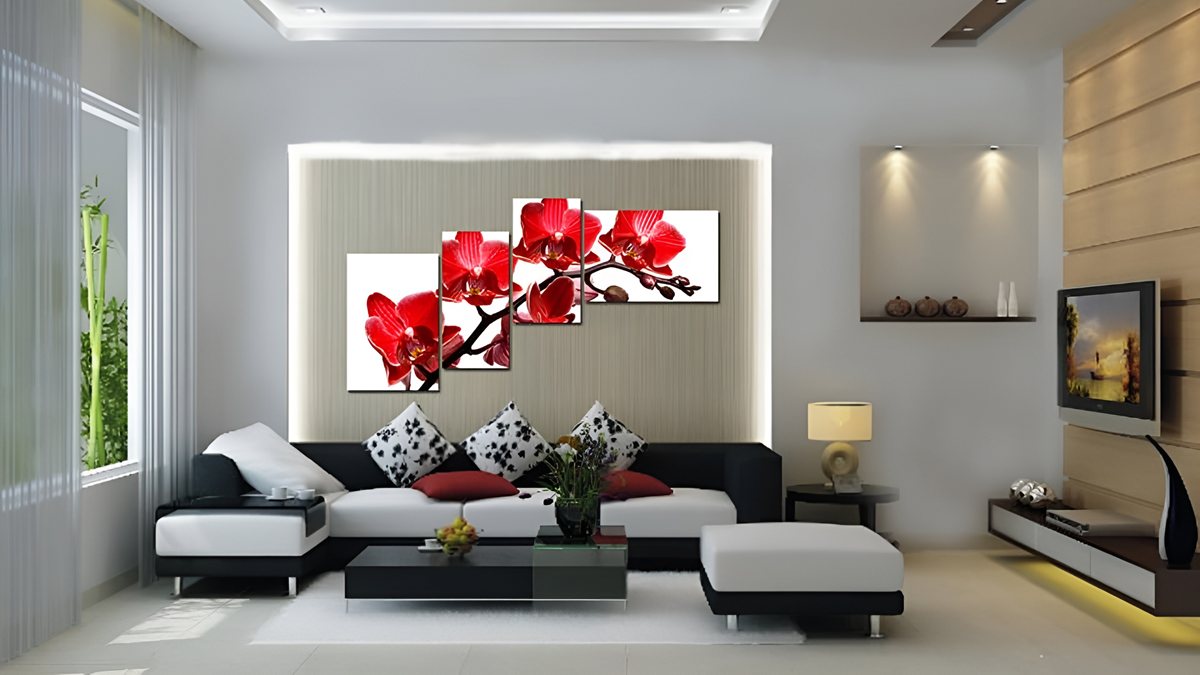 trang trí phòng khách ngày tết