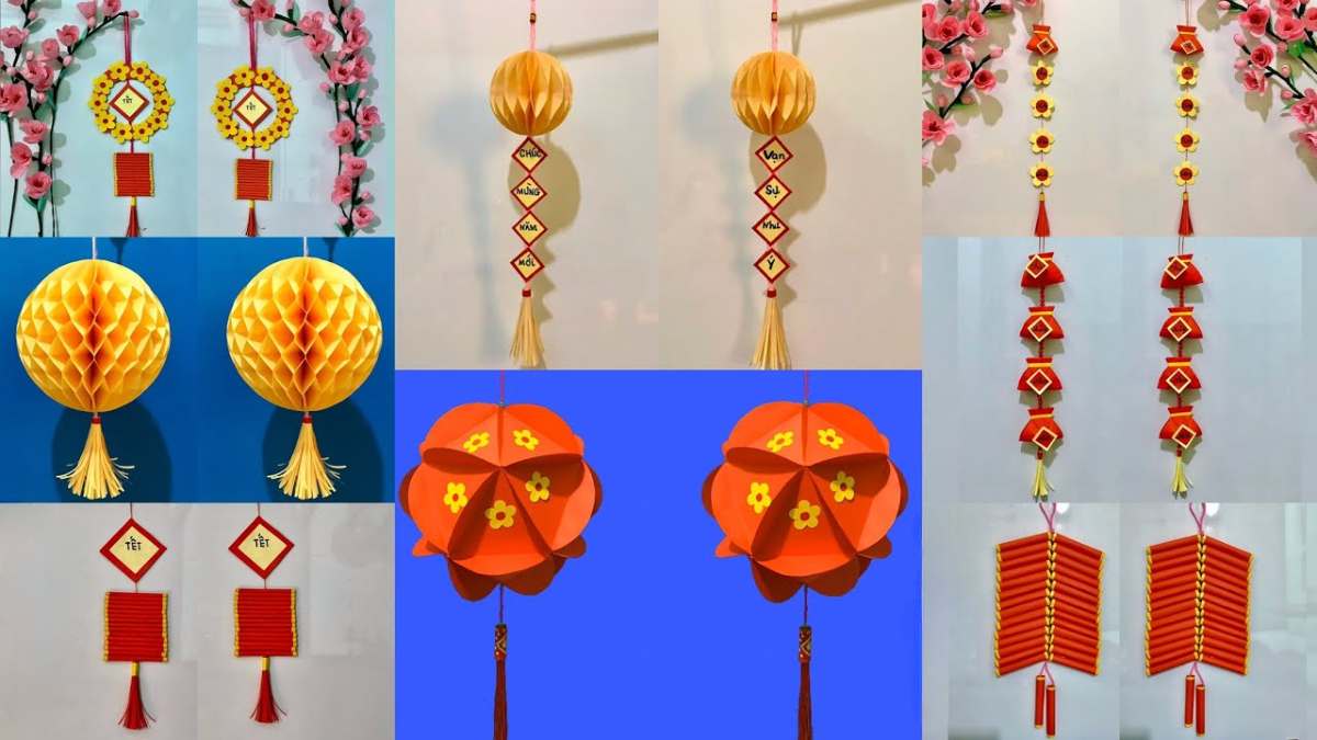 cách làm đồ trang trí Tết bằng giấy
