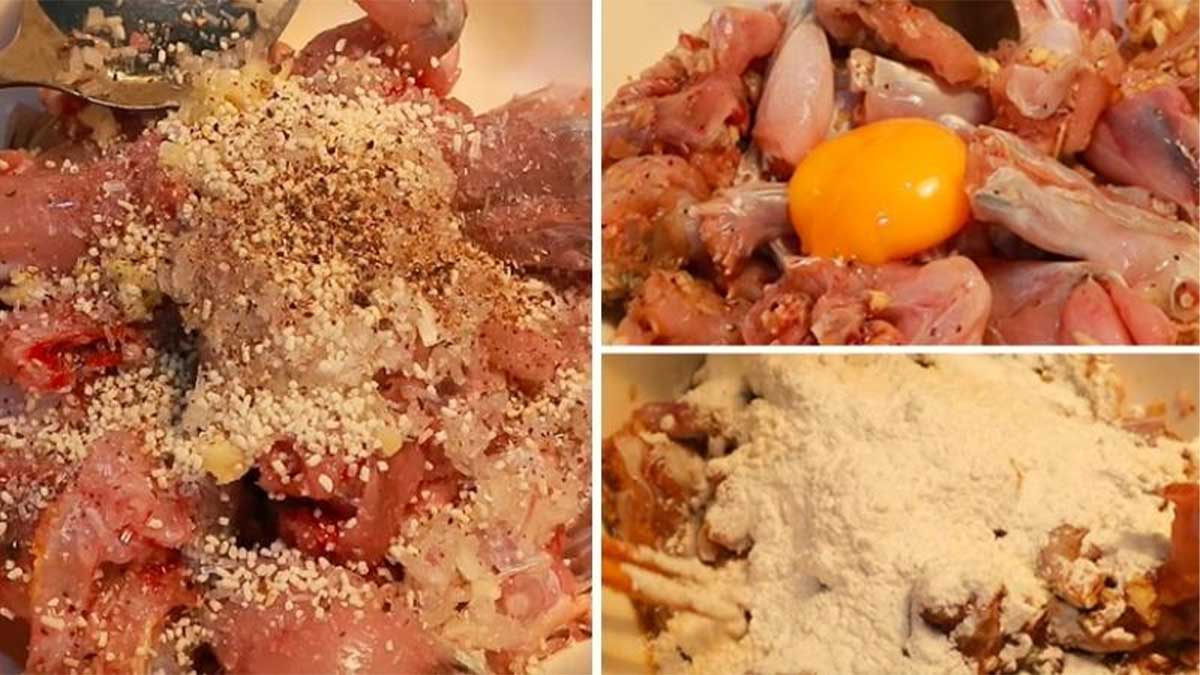 Cách làm ếch chiên bơ bước 2
