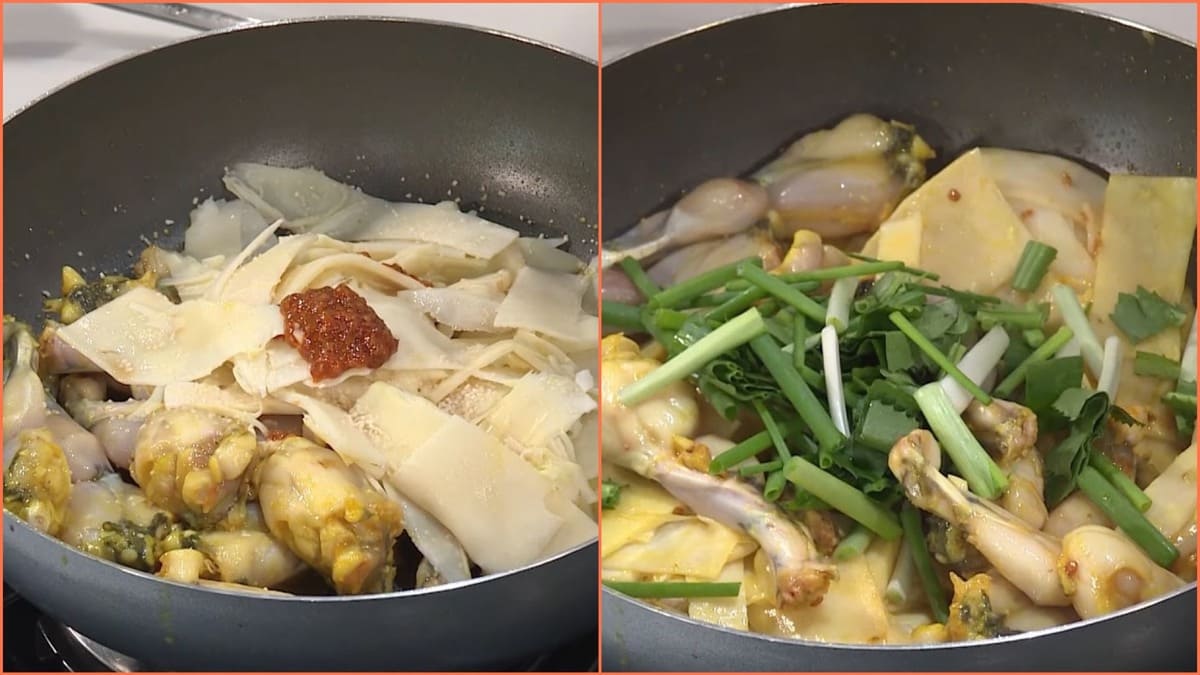 Cách làm lẩu ếch lá lốt bước 3