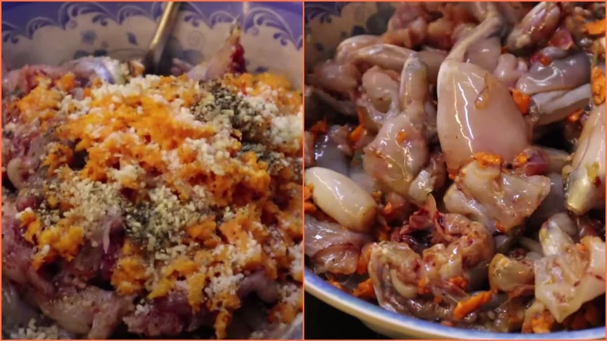 Cách làm lẩu ếch chuối đậu bước 1