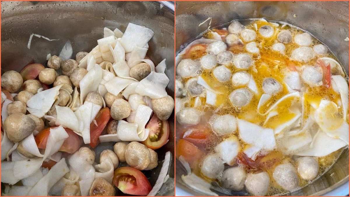 Cách làm lẩu ếch ngon với lá giang bước 3