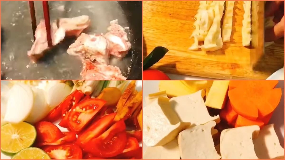 Cách làm lẩu ếch măng cay bước 2