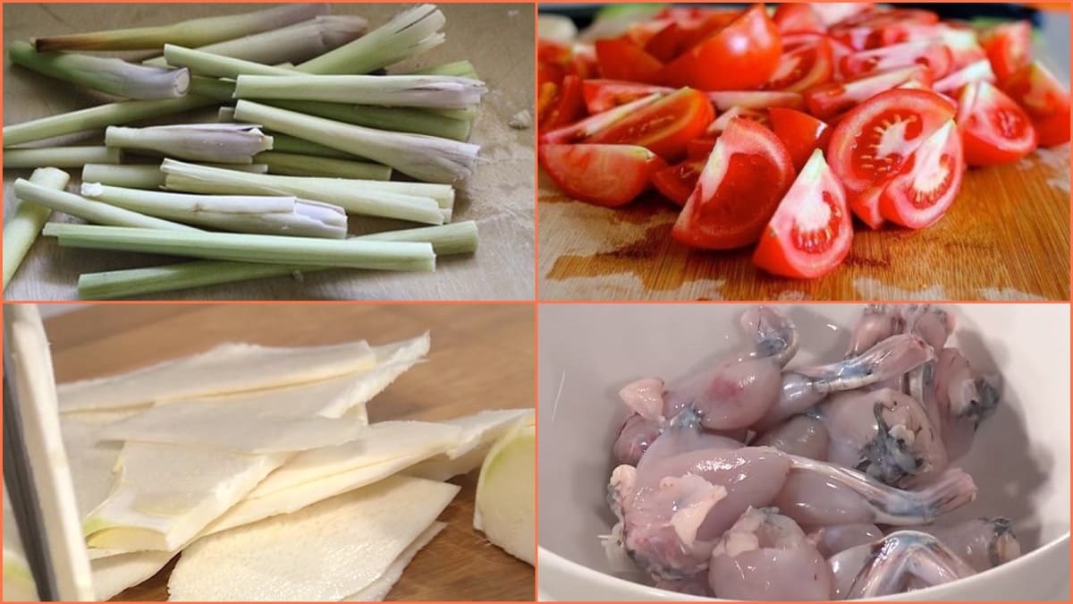 Cách làm lẩu ếch lá lốt bước 1