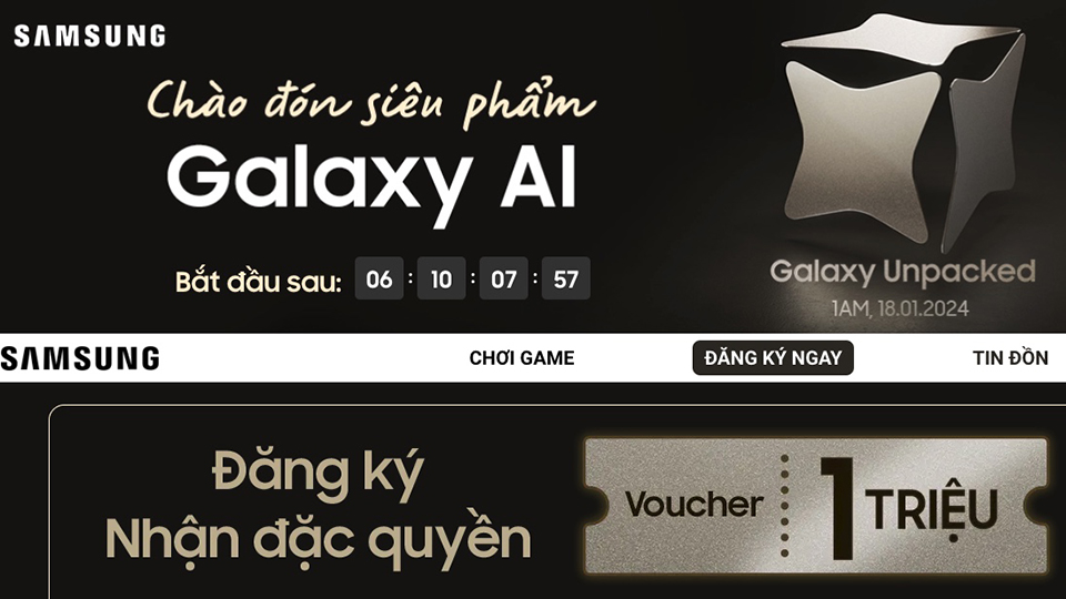 Đăng ký nhận thông tin siêu phẩm Galaxy Mới - Nhận đặc quyền voucher 1 triệu đồng tại CellphoneS!