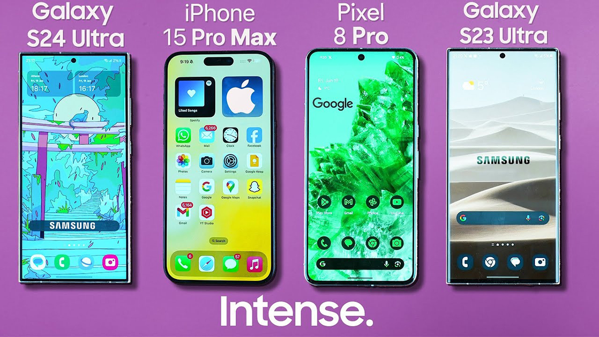 Đọ pin Galaxy S24 Ultra, iPhone 15 Pro Max, Google Pixel 8 Pro và Galaxy S23 Ultra: Đầy bất ngờ