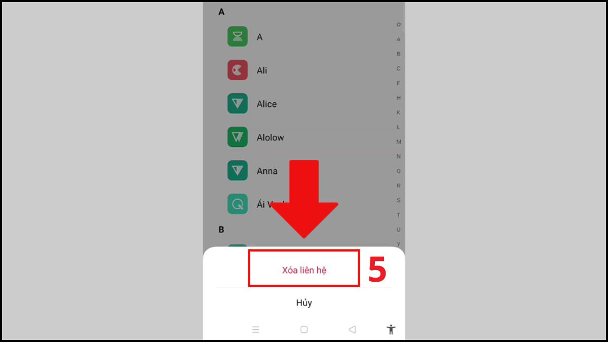 Chọn Xóa liên hệ