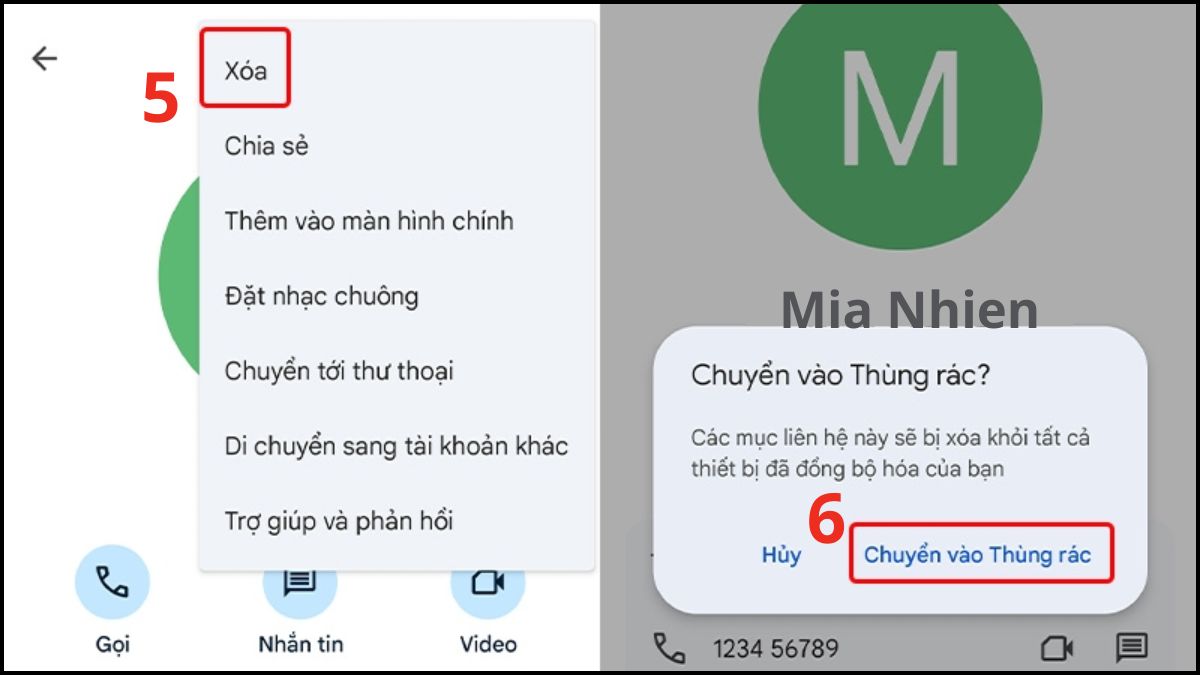 Xóa liên hệ trùng lặp