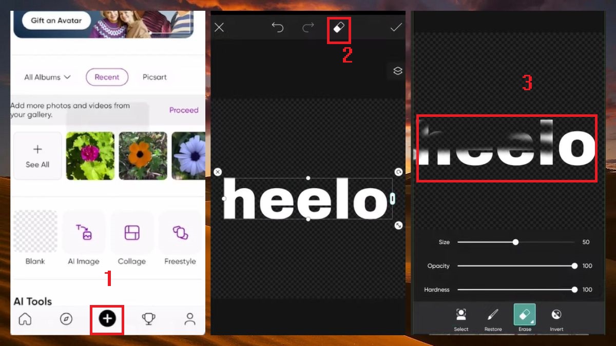 Xóa chữ trên ảnh bằng PicsArt Photo Editor bước 1