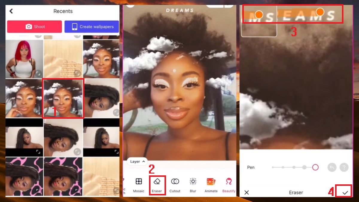 Xóa chữ trên ảnh bằng Meitu
