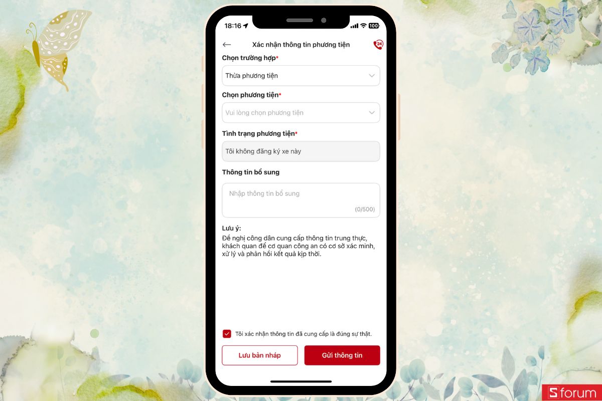 xác thực thông tin và gửi yêu cầu