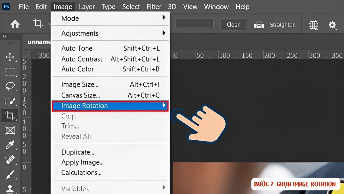 Xoay ảnh trong Photoshop cách 1 bước 2