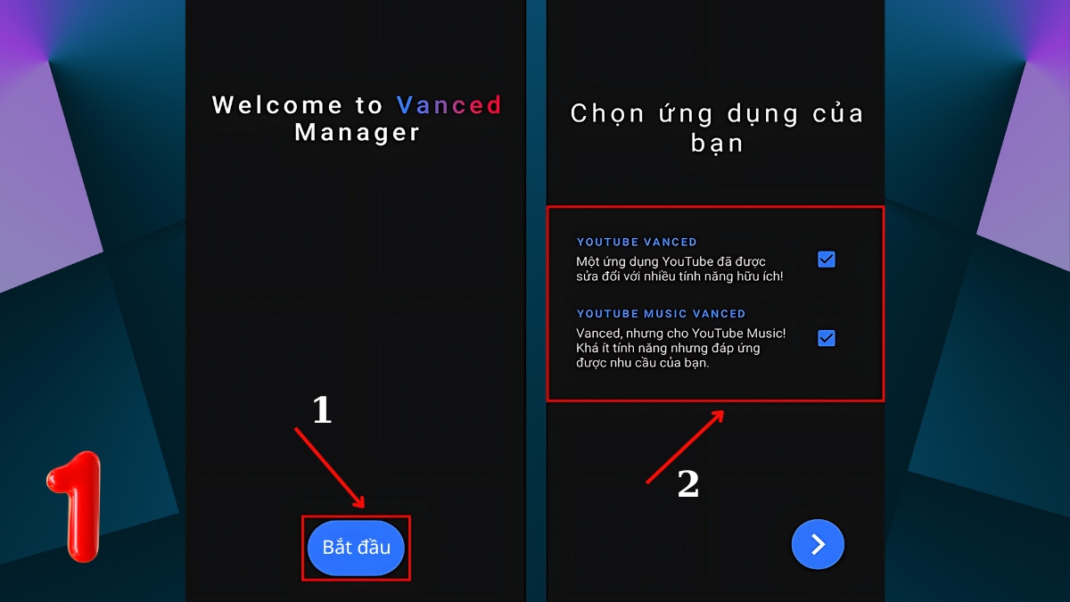 Hướng dẫn sử dụng YouTube Vanced Manager bước 1